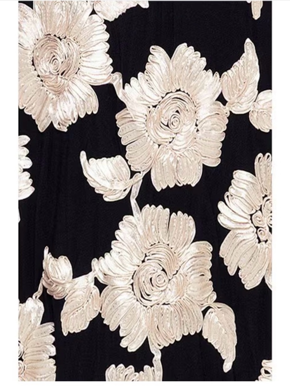 Betsy & Adam Black Maxi Dress with Cream Floral Appliqué and Satin Sash - Picture 3 of 5